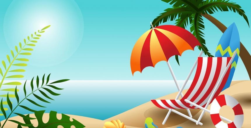 beach-summer-holiday-starter-pack-background-design-free-vector